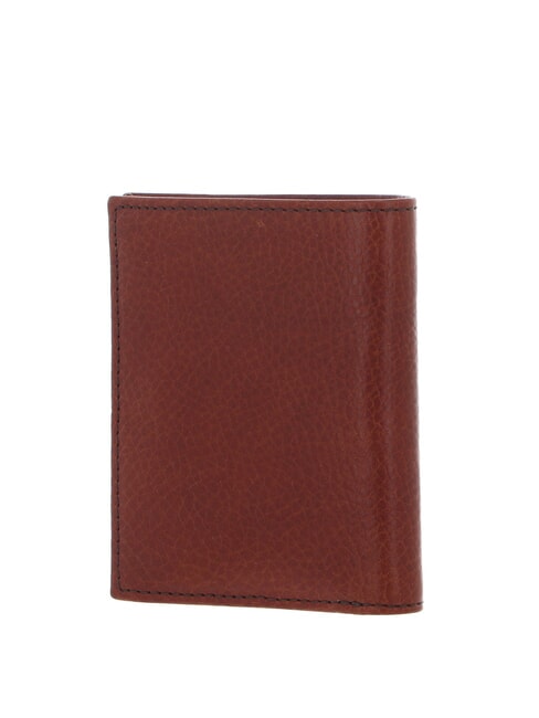 FABIO Porte-cartes vertical en cuir Marron / Ruthénium - Portefeuilles Homme