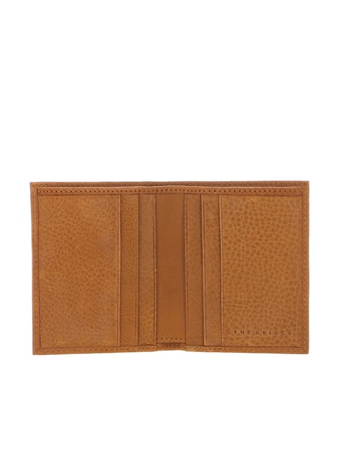 ETTORE Porte-cartes vertical en cuir curry abb ruthénium foncé - Portefeuilles Homme