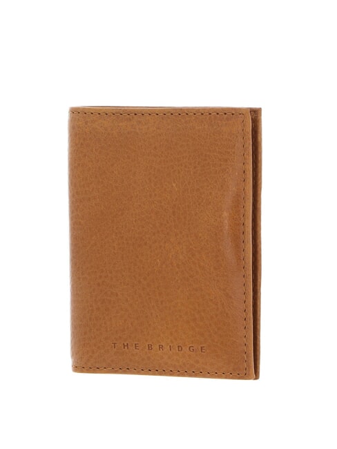 ETTORE Porte-cartes vertical en cuir curry abb ruthénium foncé - Portefeuilles Homme