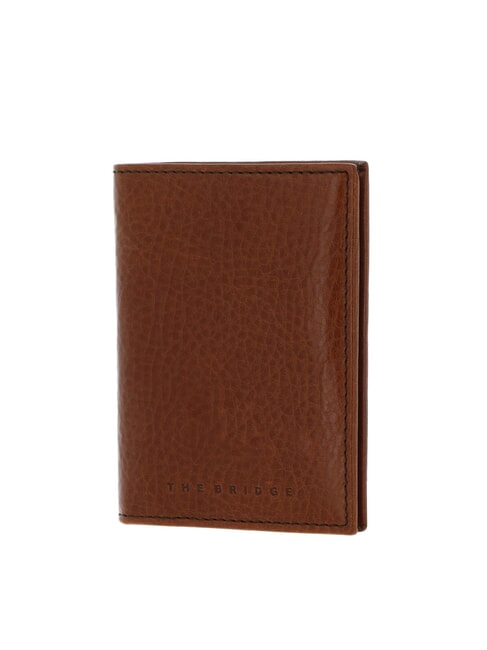 ETTORE Porte-cartes vertical en cuir Marron / Ruth&eacute;nium - Portefeuilles Homme