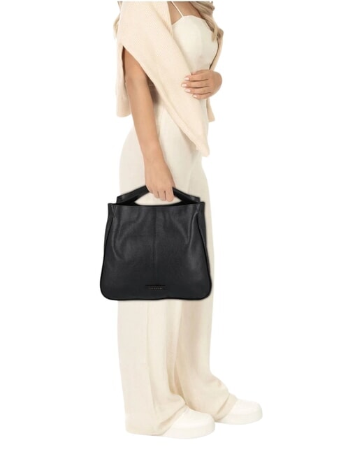 ELISABETTA Sac en cuir avec bandouli&egrave;re black Gold - Sacs pour Femme