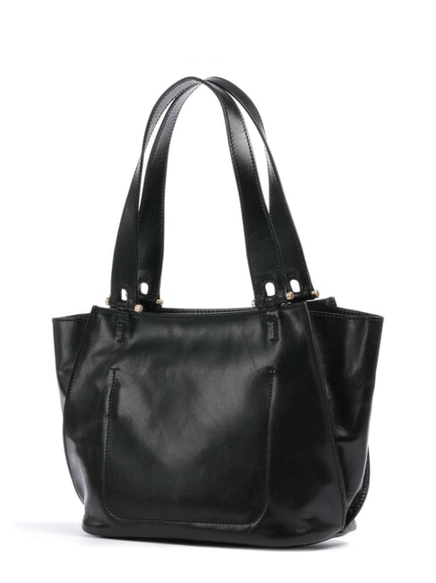 FEBE Sac shopping en cuir black Gold - Sacs pour Femme