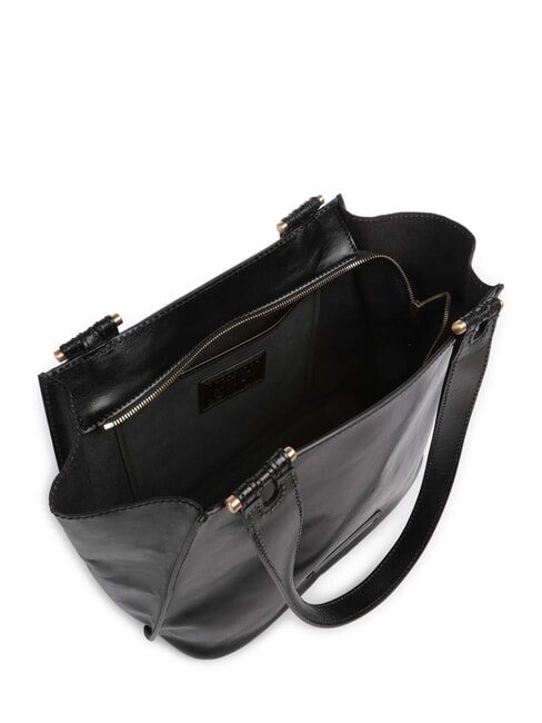 FEBE Sac shopping en cuir black Gold - Sacs pour Femme