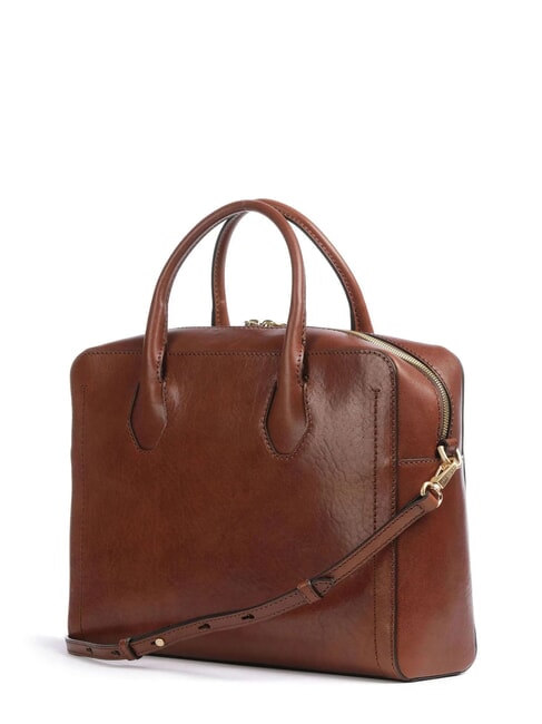 FIONA Mallette en cuir pour ordinateur portable 14" MARRON - Porte Documents Travail