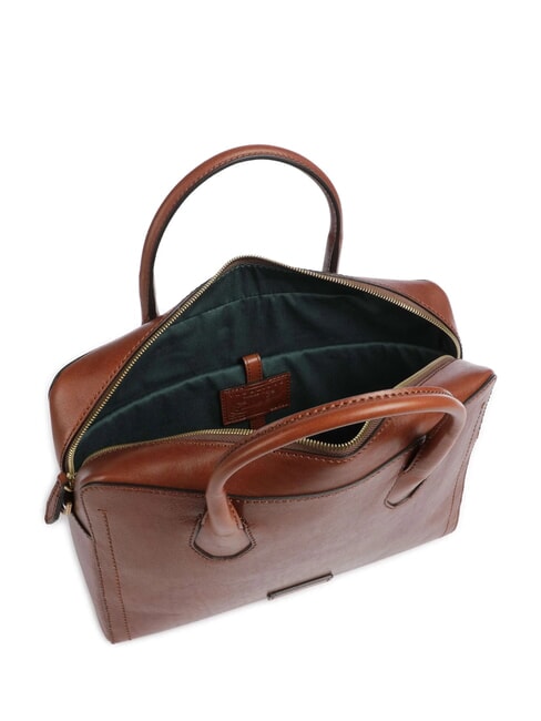 FIONA Mallette en cuir pour ordinateur portable 14" MARRON - Porte Documents Travail