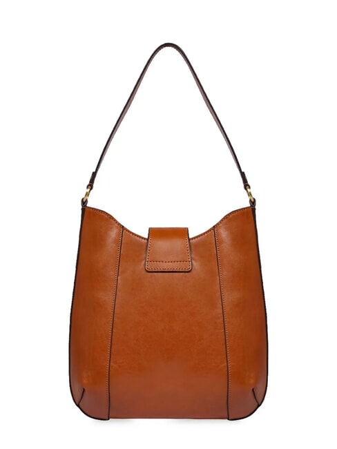 ERICA Sac cartable en cuir Cognac / or - Sacs pour Femme
