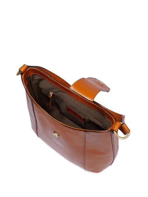 ERICA Sac cartable en cuir Cognac / or - Sacs pour Femme