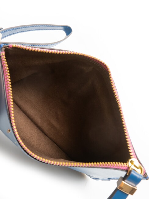 CHIARA Pochette en cuir jean court or - Sacs pour Femme