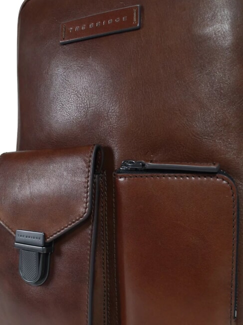 FILIPPO Sac à dos en cuir, support pour ordinateur portable 13" Marron / Ruthénium - Sacs à dos pour ordinateur portable