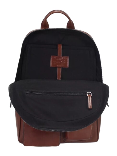 FILIPPO Sac à dos en cuir, support pour ordinateur portable 13" Marron / Ruthénium - Sacs à dos pour ordinateur portable