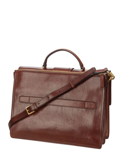 DANTE Mallette en cuir pour ordinateur portable 15" MARRON - Porte Documents Travail