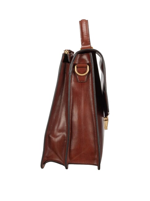 DANTE Mallette en cuir pour ordinateur portable 15" MARRON - Porte Documents Travail