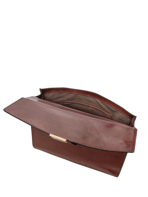 DANTE Mallette en cuir pour ordinateur portable 15" MARRON - Porte Documents Travail