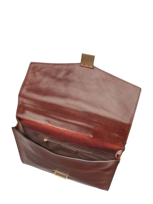 DANTE Mallette en cuir pour ordinateur portable 15" MARRON - Porte Documents Travail