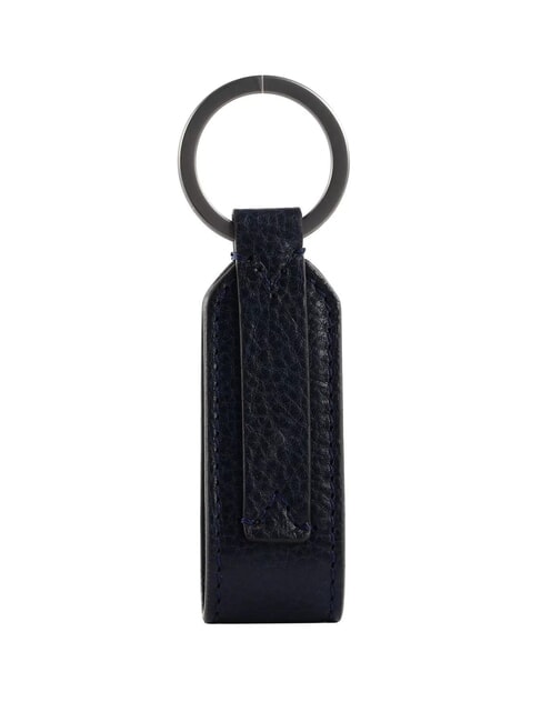 DUCCIO Porte-clés à breloques en cuir bleu / rouille - Porte-clés