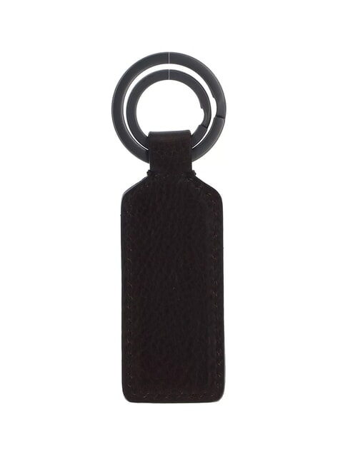 DUCCIO Porte-clés à breloques en cuir châtaigne ruthénium dk - Porte-clés