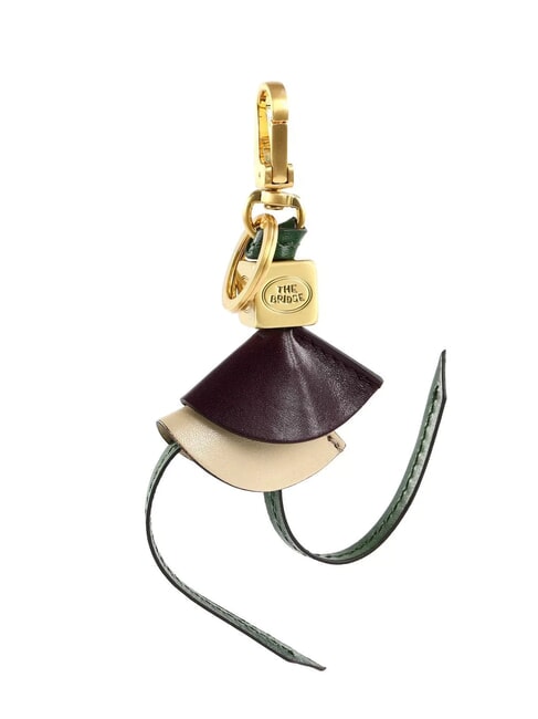 DUCCIO Porte-clés à breloques en cuir multi raisin/beurre/vert abb. or - Porte-clés