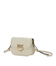 PINKO LOVE BOX Mini sac en nappa à rabat blanc de soie-or antique - Sacs pour Femme - 2