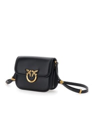 PINKO LOVE BOX Mini sac en nappa à rabat noir-or antique - Sacs pour Femme - 2