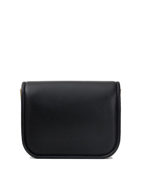 LOVE BOX Mini sac en nappa à rabat noir-or antique - Sacs pour Femme