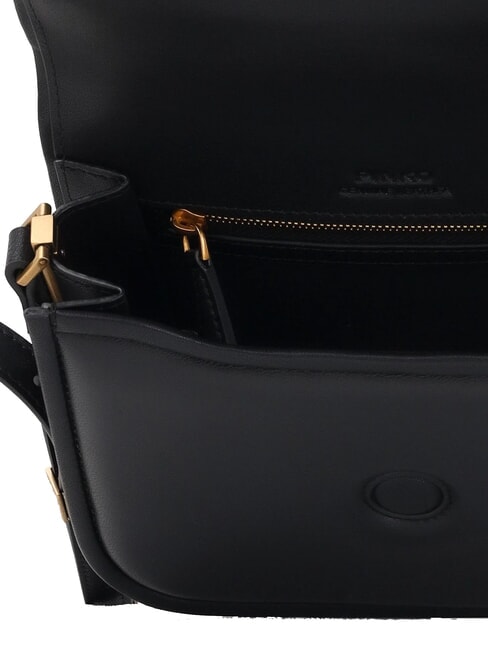 LOVE BOX Mini sac en nappa à rabat noir-or antique - Sacs pour Femme