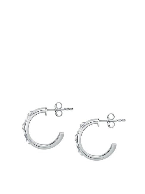 POETICA Boucles d'oreilles en acier avec cristaux ARGENT - Boucles d'oreilles