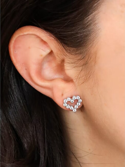 TESORI Boucles d'oreilles en argent et zircone  ARGENT - Boucles d'oreilles