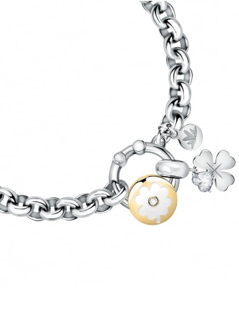 DROPS Bracelet avec breloque en &eacute;mail ACIER - Bracelets