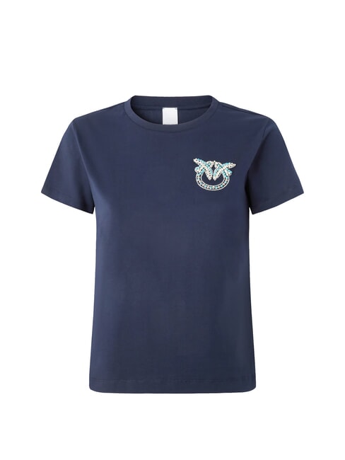 NAMBRONE  T-shirt en coton abîme bleu - T-shirt