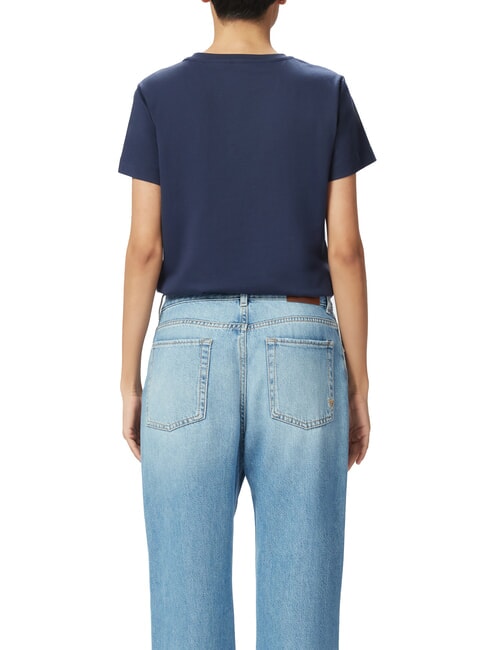 NAMBRONE  T-shirt en coton abîme bleu - T-shirt