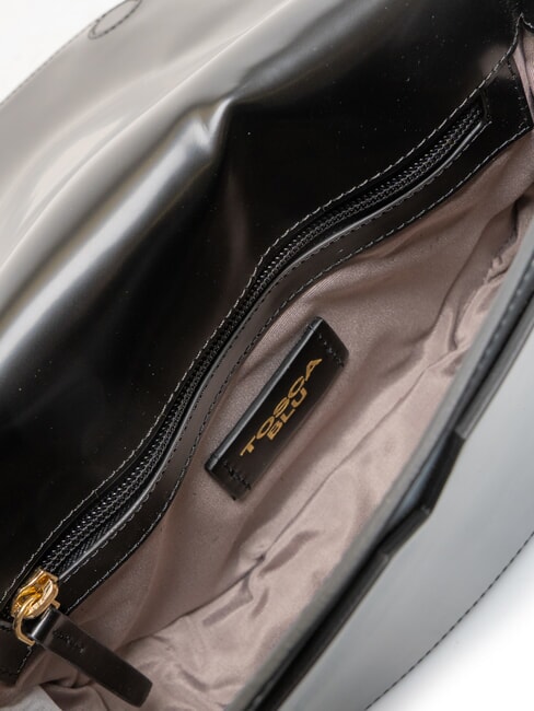 KORA Sac en cuir à rabat Noir - Sacs pour Femme