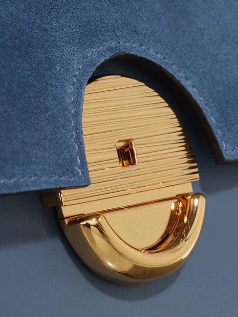 SFERA Sac bandoulière en cuir à rabat denim - Sacs pour Femme