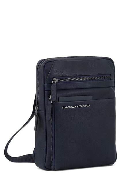 PAAVO Grand sac iPad en cuir bleu - Sacs en Bandouli&egrave;res pour Homme