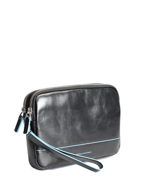 BLUE SQUARE Pochette en cuir avec manchette Noir - Sacs en Bandoulières pour Homme