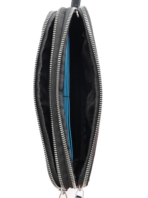 BLUE SQUARE Pochette en cuir avec manchette Noir - Sacs en Bandoulières pour Homme