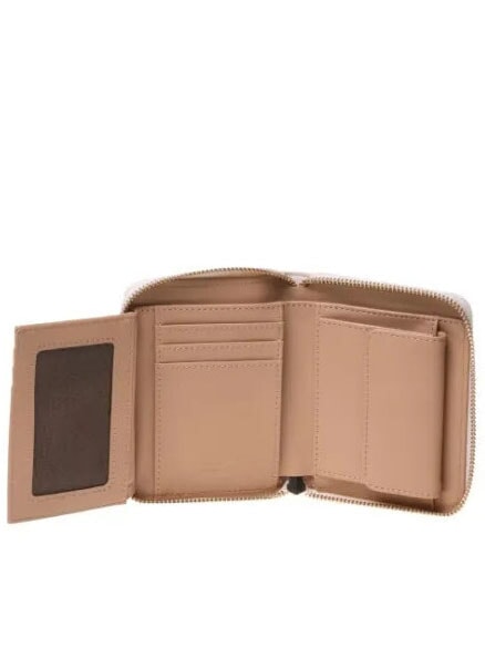 LOGO ITALICS Portefeuille zippé beige - Portefeuilles Femme