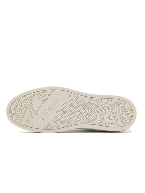 STATEN Baskets en cuir blanc/bleu marine - Chaussures Homme