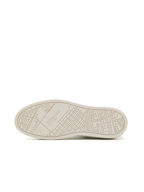 STATEN Baskets en cuir blanc/vert - Chaussures Homme