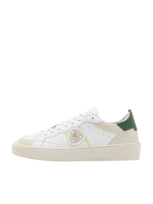 STATEN Baskets en cuir blanc/vert - Chaussures Homme