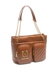 LOVE MOSCHINO CITY POCKETS Sac shopping matelassé noix - Sacs pour Femme - 2
