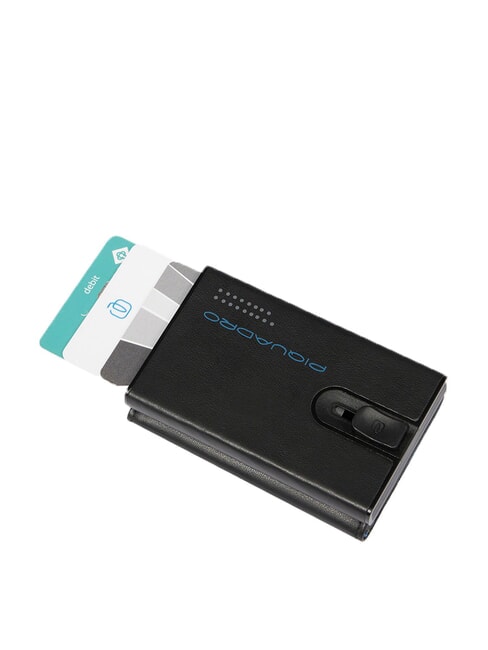 URBAN Portefeuille compact en cuir avec curseur gris noir - Portefeuilles Homme