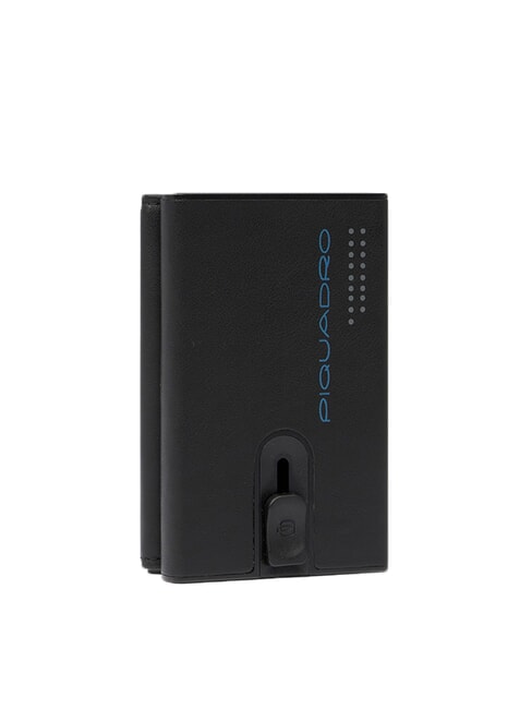 URBAN Portefeuille compact en cuir avec curseur gris noir - Portefeuilles Homme