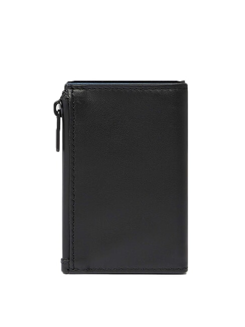 URBAN Portefeuille compact en cuir avec curseur gris noir - Portefeuilles Homme