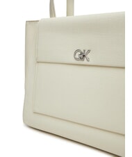 CALVIN KLEIN CK MEDIUM Sac &agrave; bandouli&egrave;re craie - Sacs pour Femme - 3