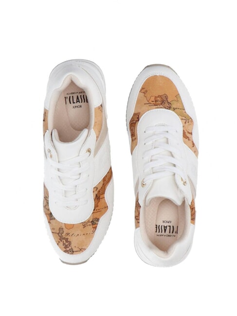 GEO JR Baskets à plateforme avec logo latéral Blanc / Beige Géo - Chaussures Femme