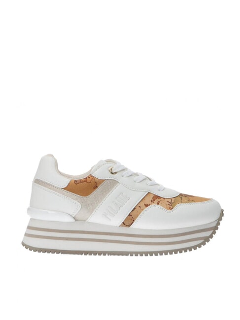 GEO JR Baskets à plateforme avec logo latéral Blanc / Beige Géo - Chaussures Femme