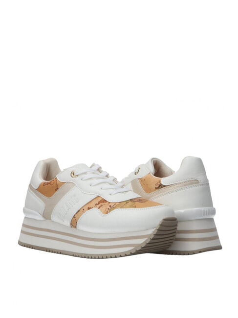 GEO JR Baskets à plateforme avec logo latéral Blanc / Beige Géo - Chaussures Femme