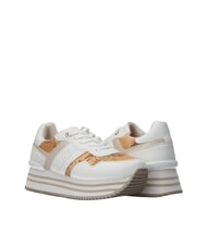 ALVIERO MARTINI PRIMA CLASSE GEO JR Baskets à plateforme avec logo latéral Blanc / Beige Géo - Chaussures Femme - 5