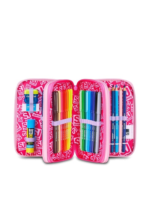 FLYUNICORN GIRL Trousse &agrave; crayons 3 zips compl&egrave;te avec kit scolaire fuxiafluo - &Eacute;tuis et Accessoires