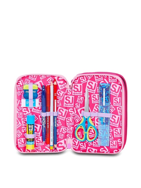 FLYUNICORN GIRL Trousse &agrave; crayons 3 zips compl&egrave;te avec kit scolaire fuxiafluo - &Eacute;tuis et Accessoires